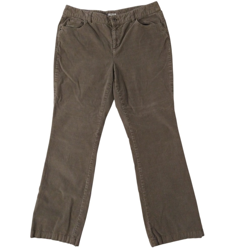 Liz Claiborne Pants Petite Corduroy Stretch Pants 12p Tan